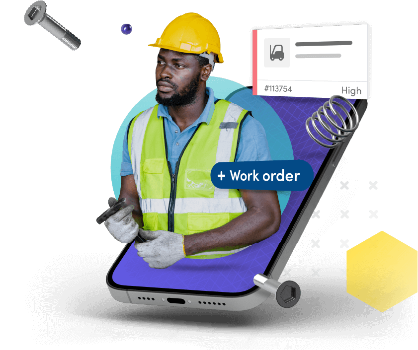 Maintenance worker holding hammer
